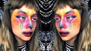 sad colourful clown halloween makeup