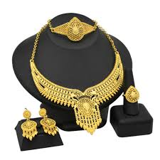 indian 24k gold color jewelry set