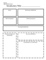 Marzano Vocabulary Graphic Organizer Worksheets Tpt