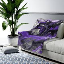 Buy Marble Blanket Purple Gray And