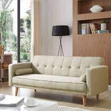 Elegant Cream Color Folding Sofa Bed