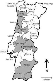 O mapa de portugal é bem diferente do brasileiro, tanto nas dimensões, quanto nas subdivisões e no clima. Mapa Geografico Representando Os Distritos De Portugal Os Distritos Download Scientific Diagram