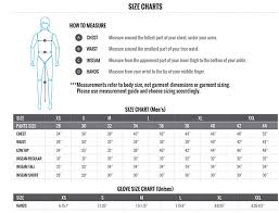 Snowboard Jackets Size Chart Table Fit