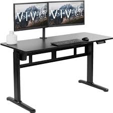 It improves body posture and mood to derive the best from the office workers. Vivo Black 55 X 24 Electric Sit Stand Desk Ergonomic Standing Height Adjustable Workstation Desk E155tb Walmart Com Walmart Com