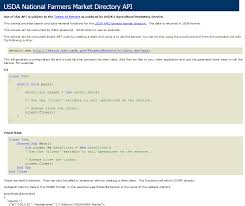 Usda National Farmers Market Directory Api Overview