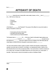 Although affidavits aren't required by u.s. Affidavit Of Death Create An Affidavit Of Death Template