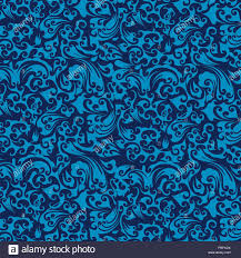 Elegant Blue Seamless Damask Background Stock Vector Art