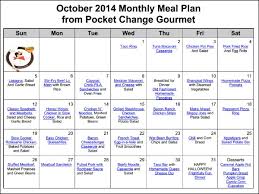 October Monthly Meal Plan 2014 Pocket Change Gourmet