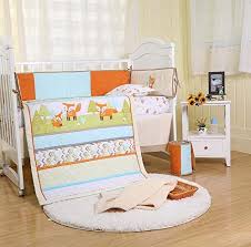 Playful Fox Crib Bedding Set Mint