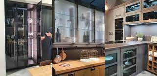 Illuminated Smoked Glass Cabinets Are