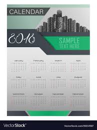 Calendar For 2018 Template Flyer Design Royalty Free Vector