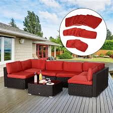 red polyester patio furniture cover