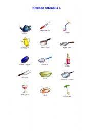 kitchen utensils 1 pictures esl