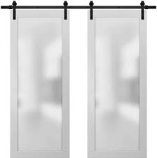 double barn frosted glass doors