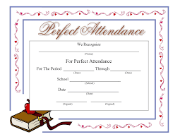 Perfect Attendance Certificate Download A Free Template