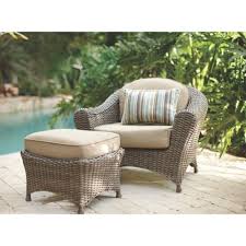 Safavieh pat7008c collection fontana teak look and navy 4 pc outdoor set, natural. Martha Stewart Living Lake Adela Weathered Gray 2 Piece All Weather Wicker Patio Lounge Chair And Ottoman Set With Sand Cushions Shop Your Way Online Shopping Earn Points On Tools Appliances Electronics