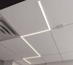 creative lighting on suspended ceiling