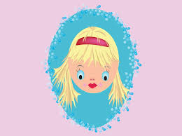 pretty doll face vector art graphics