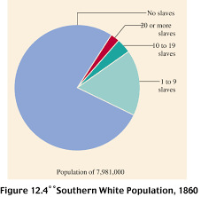1860 Southern White Population Ownership Of Slaves Pie
