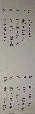 Solve The Following Quadratic Equation