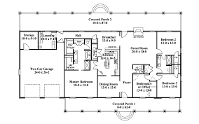 Ranch house plans are simple in detail and their overall footprint can be square this texas ranch style house plan offers an open floor plan, large bedrooms, volume ceilings, a large rear porch, spacious three car garage, an. Linwood One Story Home Metal House Plans Ranch Style House Plans Rectangle House Plans