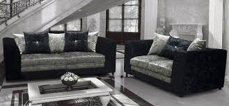black and silver corner couch crushed