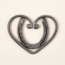 personalized horseshoe heart trivet
