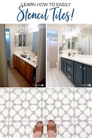 learn how to easily stencil floor tiles