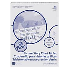 Pacon Ruled Picture Story Chart Tablet 25 Sheets Spiral Bound Both Side Ruling Surface Ruled 1 50in Ruled 13 63in Picture Story Space