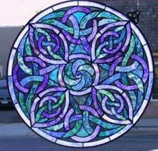 Stained Glass Celtic Knot Circle 56