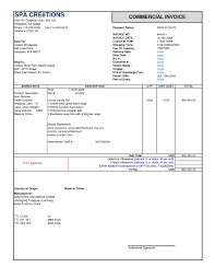 Shipment Invoice International Commercial Invoice Template Blank