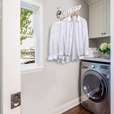 Wall mounted electric clothes dryer hanging clothes drying rack cloth hanger. Gelaosidun Wall Mount Clothes Hanger Rack Laundry Room Clothes Hanger Wall Mounted Clothes Rack Stainless Steel Clothes Hooks With Swing Arm Laundry Hanger Dryer Rack Folding Hanger 2 Pack Wayfair