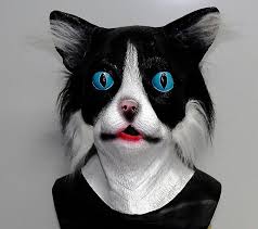 realistic novelty cat latex mask