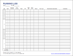 Free Printable Running Log Or Walking Log Template For Excel