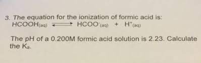 Ionisation Of Methanoic Acid