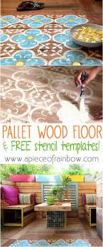 diy stenciled pallet wood floor a