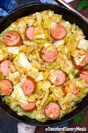 fried cabbage and sausage video
