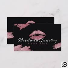 pink lip makeup artist business card