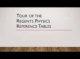 regents physics reference tables