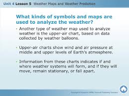 Unit 4 Lesson 5 Weather Maps And Weather Prediction Ppt