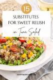 What is a substitute for sweet relish in tuna salad?