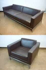 Brown Leather 3 Seater Sofa Recycled