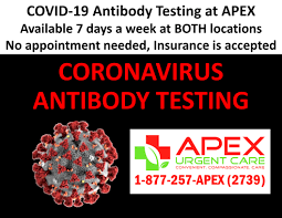 If you received a bill for your test, please contact your insurance billing department. Covid 19 Antibody Testing Now Available 7 Days A Week Apex Urgent Care Clinic Walk In Clinic For Katy Cypress No Appointment Needed