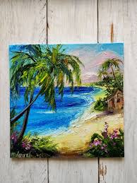 Hawaiian Tropical Beach Original Oil