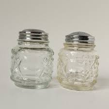 Vintage Salt Pepper Shakers Clear Glass