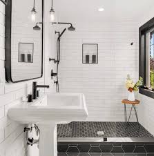 The lines also appear to visually extend the wall and make it feel wider than it really is. 75 Beautiful Small Bathroom Pictures Ideas August 2021 Houzz