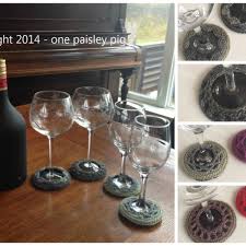 Crochet Wine Glass Coasters 4 Diffe