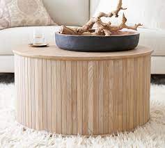 Why you'll love it what's hiding inside this table? Arlo 31 Tambour Round Storage Coffee Table Pottery Barn