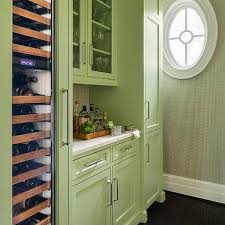 Green Glass Front Cabinets Design Ideas