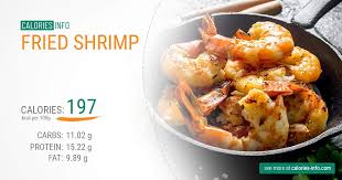 fried shrimp calories in 100g or ounce